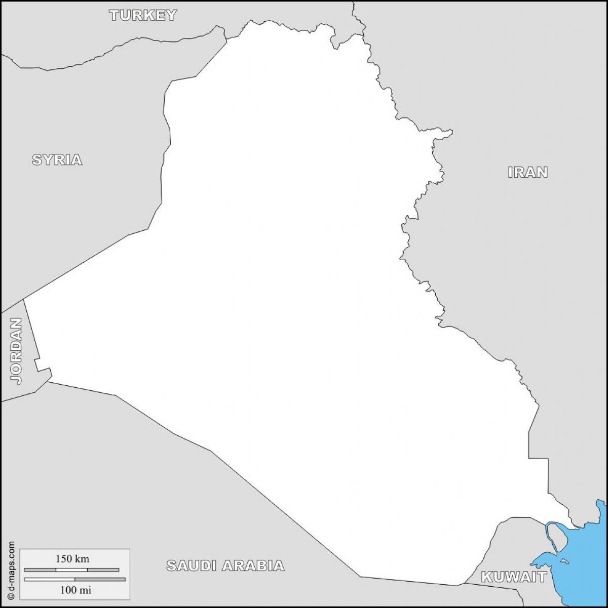 Mapa Iraku pusty