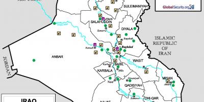 Mapa Iraku lotnisk